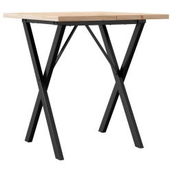 Table à manger cadre en X 70x70x75,5cm bois de pin massif acier 507926507926