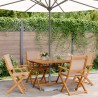 Ensemble à manger de jardin 5 pcs taupe tissu et bois massif 507936507936