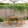 Ensemble à manger de jardin 5pcs gris polypropylène bois massif 507941507941