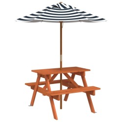 Table de pique-nique pour 4 enfants avec parasol bois de sapin 507961507961