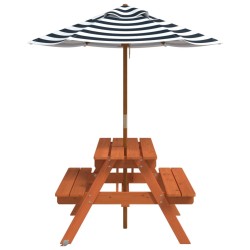 Table de pique-nique pour 4 enfants avec parasol bois de sapin 507961507961