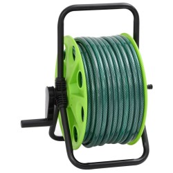 Enrouleur de tuyau vert sur pied avec tuyau de 20 m PVC 507962507962