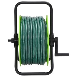 Enrouleur de tuyau vert sur pied avec tuyau de 50 m PVC 507964507964