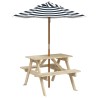 Table de pique-nique pour 4 enfants avec parasol bois de sapin 507966507966
