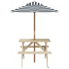 Table de pique-nique pour 4 enfants avec parasol bois de sapin 507966507966