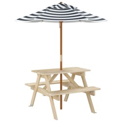 Table de pique-nique pour 4 enfants avec parasol bois de sapin 507966507966