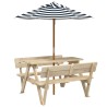 Table de pique-nique pour 4 enfants avec parasol bois de sapin 507967507967