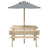 Table de pique-nique pour 4 enfants avec parasol bois de sapin 507967507967
