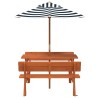 Table de pique-nique pour 4 enfants avec parasol bois de sapin 507969507969