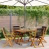 Ensemble à manger de jardin 5pcs noir polypropylène bois massif 507973507973