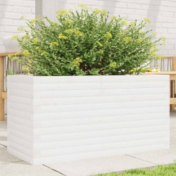 Jardinière blanc 90x40x46 cm bois de pin massif 508034508034