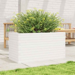 Jardinière blanc 90x40x46 cm bois de pin massif 508034508034
