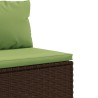 Salon de jardin 6 pcs avec coussins Marron Résine tressée 508092508092
