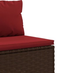 Salon de jardin 6 pcs avec coussins Marron Résine tressée 508113508113