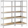 Ensemble d'étagères à 5 niveaux 2 pcs acier bois d'ingénierie 508116508116