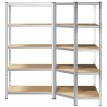 Ensemble d'étagères à 5 niveaux 2 pcs acier bois d'ingénierie 508116508116