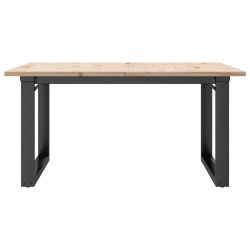Table basse cadre en O 80x80x45 cm bois de pin massif et acier 508164508164