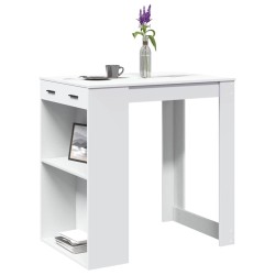 Table de bar blanc 102x70x103,5 cm bois d'ingénierie 508213508213