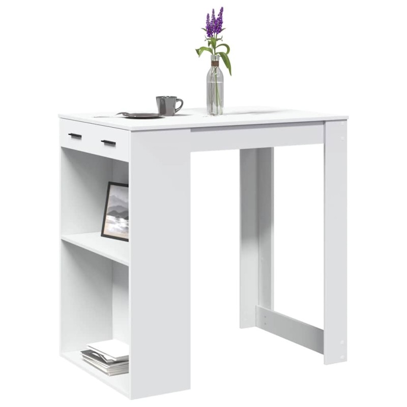 Table de bar blanc 102x70x103,5 cm bois d'ingénierie 508213508213
