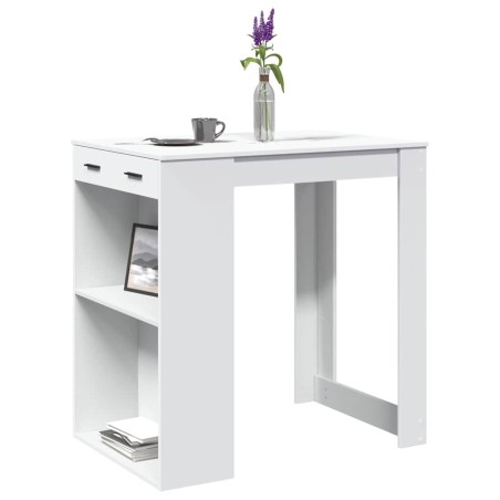 Table de bar blanc 102x70x103,5 cm bois d'ingénierie 508213508213