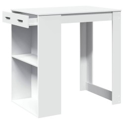 Table de bar blanc 102x70x103,5 cm bois d'ingénierie 508213508213