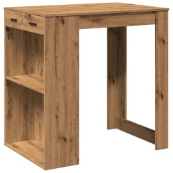 Table de bar chêne artisanal 102x70x103,5 cm bois d'ingénierie 508214508214