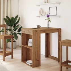 Table de bar chêne artisanal 102x70x103,5 cm bois d'ingénierie 508214508214
