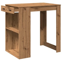 Table de bar chêne artisanal 102x70x103,5 cm bois d'ingénierie 508214508214
