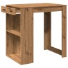 Table de bar chêne artisanal 102x70x103,5 cm bois d'ingénierie 508214508214