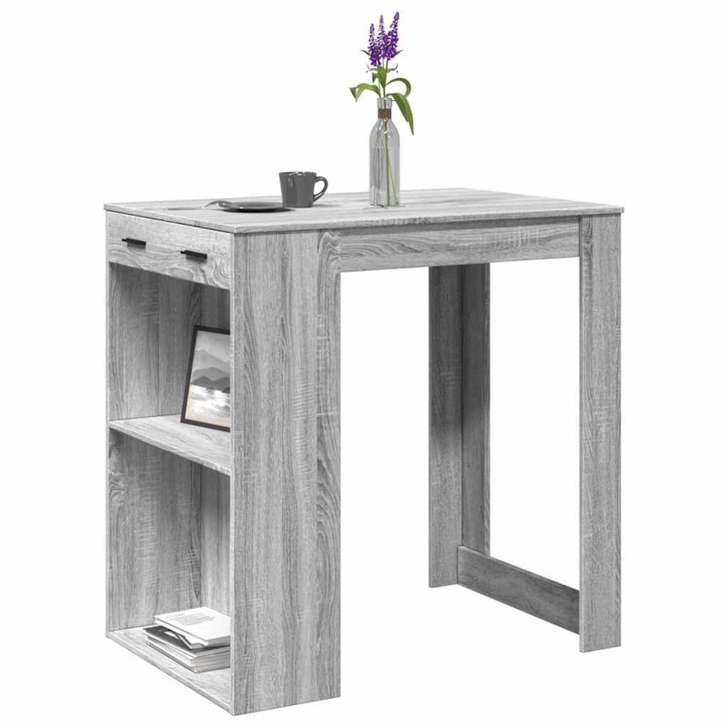 Table de bar sonoma gris 102x70x103,5 cm bois d'ingénierie 508216508216