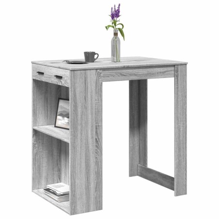 Table de bar sonoma gris 102x70x103,5 cm bois d'ingénierie 508216508216