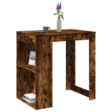 Table de bar chêne fumé 102x70x103,5 cm bois d'ingénierie 508217508217