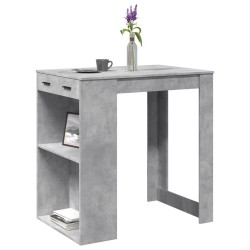 Table de bar gris béton 102x70x103,5 cm bois d'ingénierie 508218508218