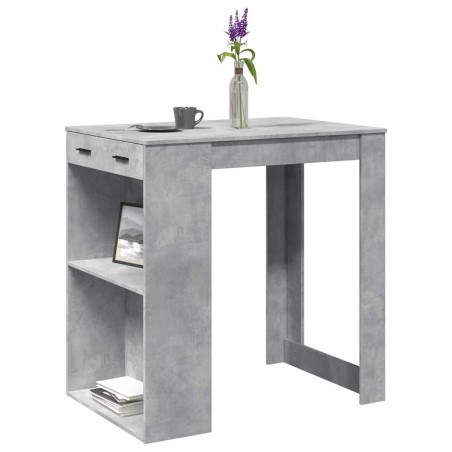 Table de bar gris béton 102x70x103,5 cm bois d'ingénierie 508218508218