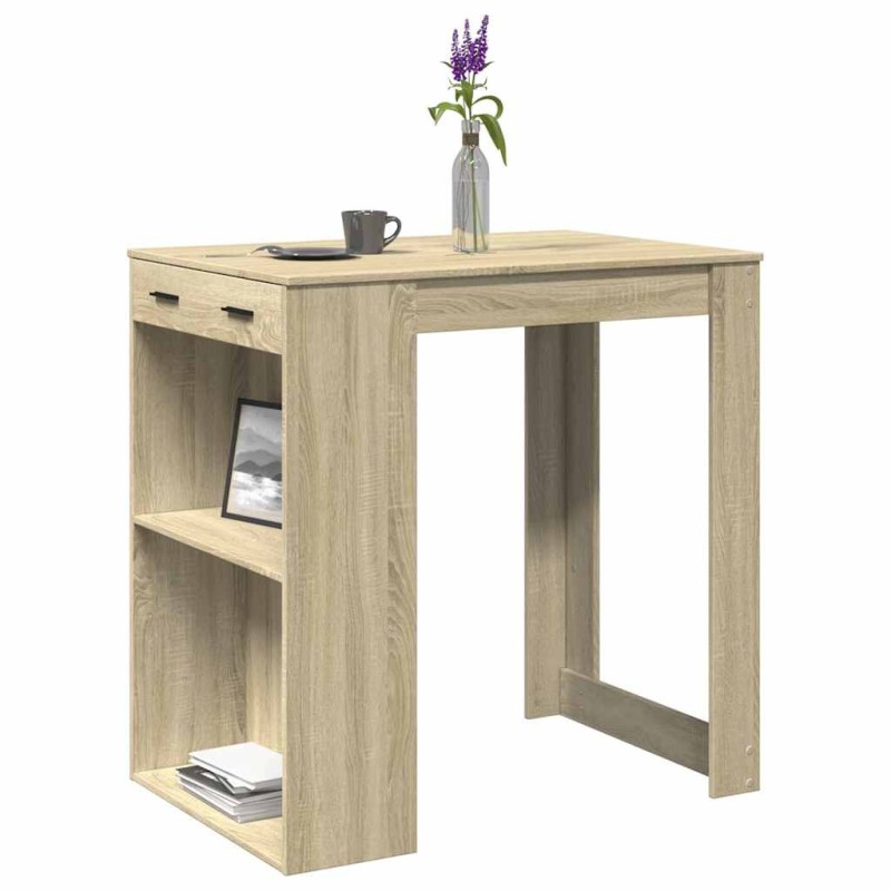 Table de bar chêne sonoma 102x70x103,5 cm bois d'ingénierie 508219508219