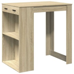 Table de bar chêne sonoma 102x70x103,5 cm bois d'ingénierie 508219508219