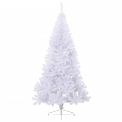Sapin de Noël artificiel moitié avec support blanc 210 cm PVC 508250508250