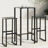 Ensemble de bar de jardin 3 pcs noir acier enduit de poudre 508276508276