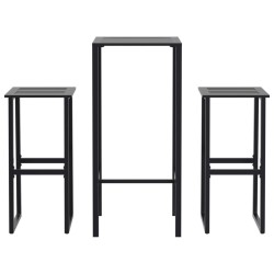 Ensemble de bar de jardin 3 pcs noir acier enduit de poudre 508276508276