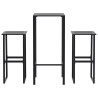 Ensemble de bar de jardin 3 pcs noir acier enduit de poudre 508276508276