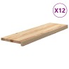 Marches d'escalier 12pcs non traité 90x25x2cm bois chêne massif 508301508301