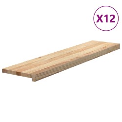 Marches d'escalier 12 pcs non traité bois chêne massif 508305508305