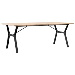 Table à manger cadre en Y 200x100x75,5 cm bois pin massif acier 508318508318
