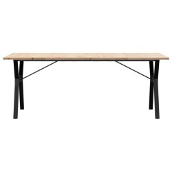 Table à manger cadre en Y 200x100x75,5 cm bois pin massif acier 508318508318