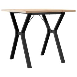 Table à manger cadre en Y 80x80x75,5cm bois de pin massif acier 508319508319