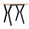 Table à manger cadre en Y 80x80x75,5cm bois de pin massif acier 508319508319
