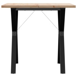 Table à manger cadre en Y 80x80x75,5cm bois de pin massif acier 508319508319