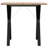 Table à manger cadre en Y 80x80x75,5cm bois de pin massif acier 508319508319