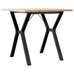 Table à manger cadre en Y 80x80x75,5cm bois de pin massif acier 508319508319