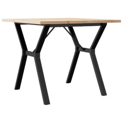 Table à manger cadre en Y 90x90x75,5cm bois de pin massif acier 508320508320